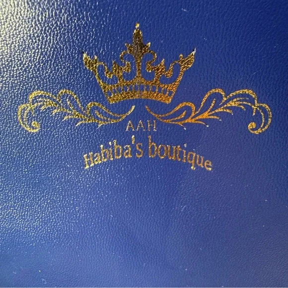 Habiba's Boutique Bag Attached Mini Bag & 2 Removable Straps Blue & Gold Accents - Picture 6 of 10